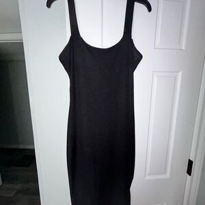 SHEIN Classic Black Midi Dress